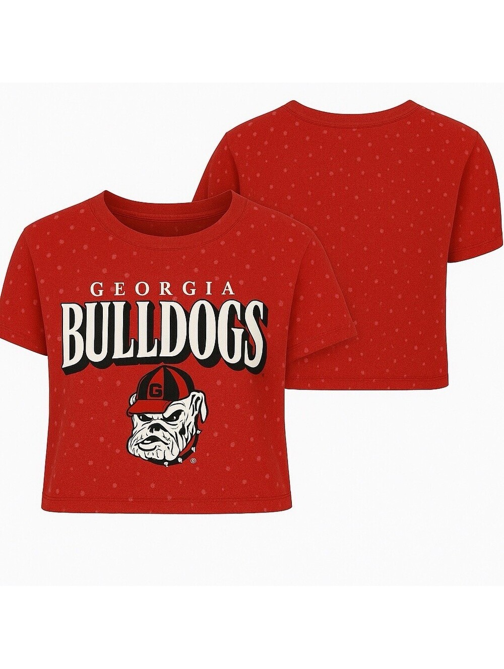Georgia Bulldogs Womens M Red Bleach Splatter T-Shirt WEAR By Erin Andrews NCAA